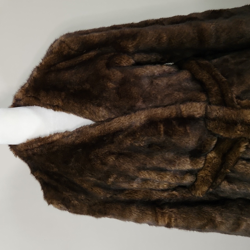 Nwt Frame Denim Faux Mink Long Wrap Coat - Picture 9 of 17